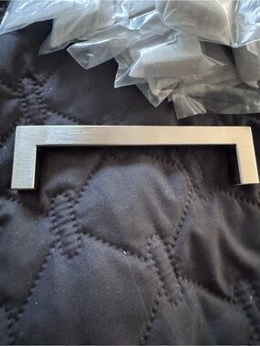 Brushed Silver Modern Cabinet Pull Handle set of 18